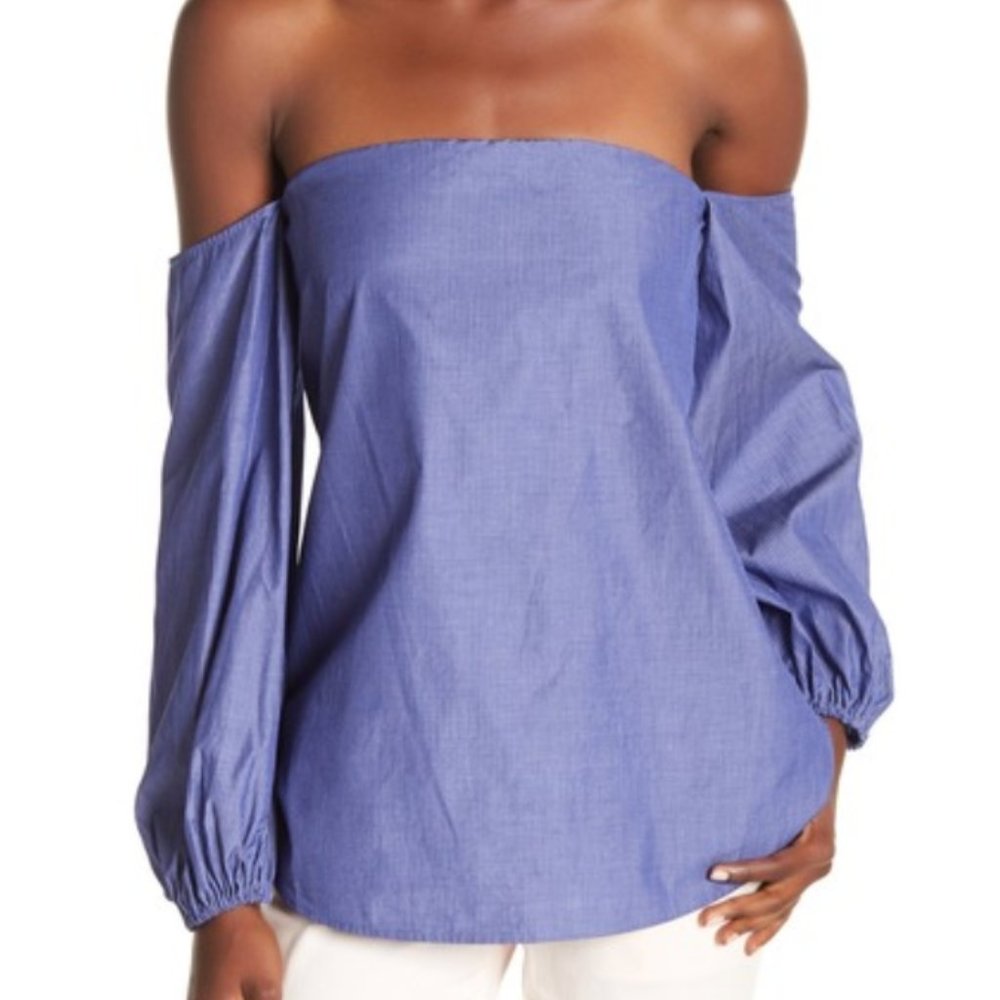 Theory Laureema Poplin off the shoulder top